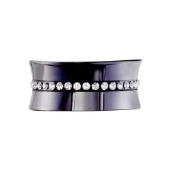 Histoire d'Or Bague Ceramik Design Argent Blanc Céramique Et Strass Sale