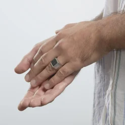 Histoire d'Or Bague Chevalière Acier Vieillit Teodor Oxydes De Zirconium Discount