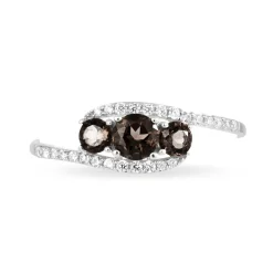 Histoire d'Or Bague Chloe Or Blanc Quartz Et Oxyde De Zirconium Clearance