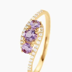 Histoire d'Or Bague Chloe Or Jaune Amethyste Et Oxyde De Zirconium or jaune amethyste violette Best