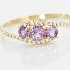 Histoire d'Or Bague Chloe Or Jaune Amethyste Et Oxyde De Zirconium or jaune amethyste violette Best