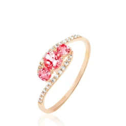 Histoire d'Or Bague Chloe Or Rose Rubis Et Diamant New