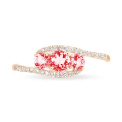 Histoire d'Or Bague Chloe Or Rose Rubis Et Diamant New