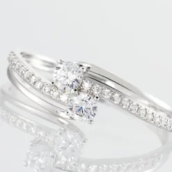 Histoire d'Or Bague Clarina Or Blanc Oxyde De Zirconium New