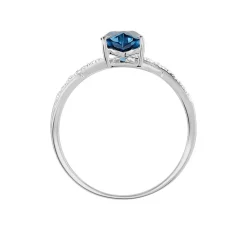 Histoire d'Or Bague Clothilde Or Blanc Topaze Et Oxyde De Zirconium or blanc topaze london blue Discount