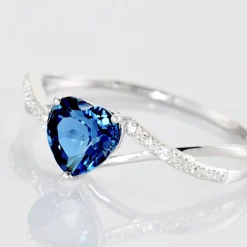 Histoire d'Or Bague Clothilde Or Blanc Topaze Et Oxyde De Zirconium or blanc topaze london blue Discount