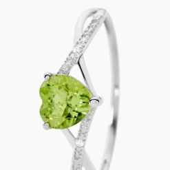 Histoire d'Or Bague Clothilde Or Blanc Peridot Et Oxyde or blanc péridot vert