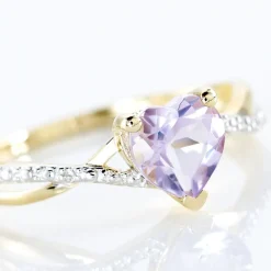 Histoire d'Or Bague Clothilde Or Jaune Amethyste Et Oxyde De Zirconium or jaune amethyste violette New