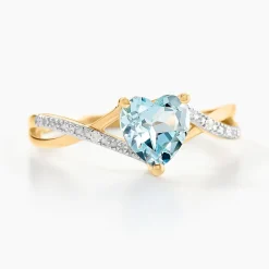 Histoire d'Or Bague Clothilde Or Jaune Topaze Oxyde De Zirconium or jaune topaze bleu sky New