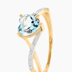 Histoire d'Or Bague Clothilde Or Jaune Topaze Oxyde De Zirconium or jaune topaze bleu sky New