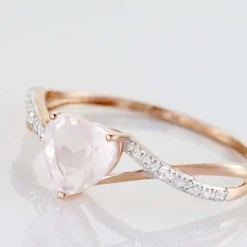 Histoire d'Or Bague Clothilde Or Rose Quartz Et Oxyde or rose quartz rose Outlet