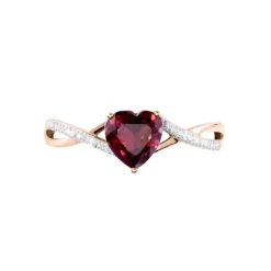 Histoire d'Or Bague Clothilde Or Rose Rhodolite Et Oxyde or rose rhodolite rouge Sale