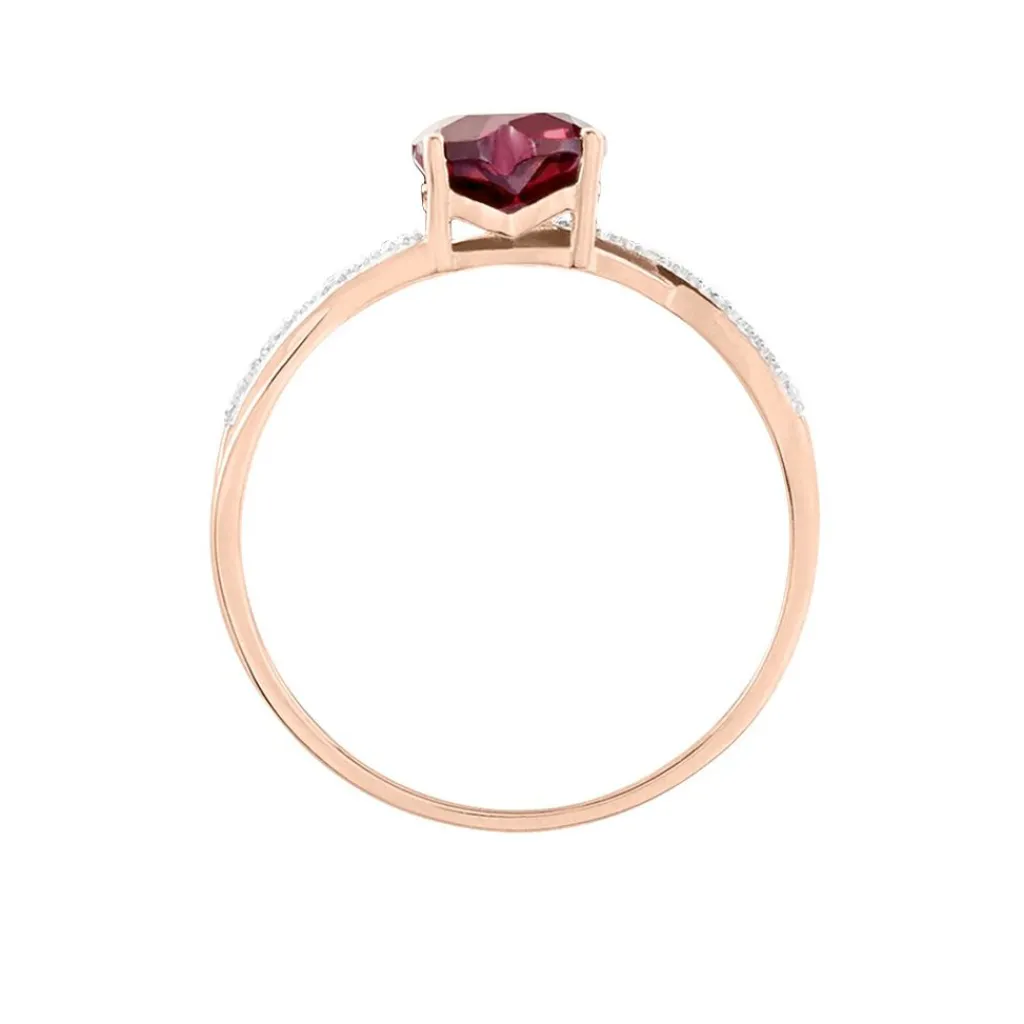 Histoire d'Or Bague Clothilde Or Rose Rhodolite Et Oxyde or rose rhodolite rouge Sale