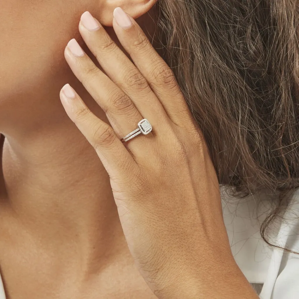 Histoire d'Or Bague Collection 1986 Or Blanc Diamant Clearance