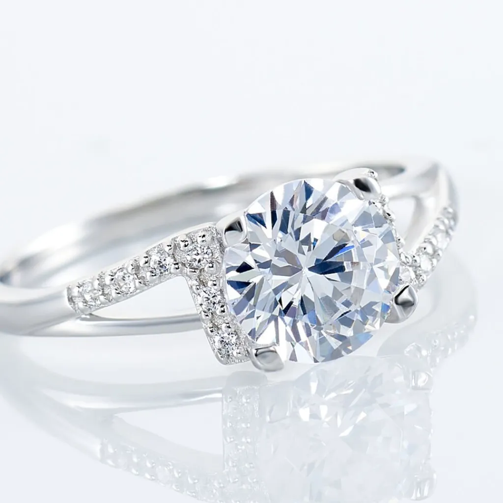 Histoire d'Or Bague Conception Argent Blanc Oxyde De Zirconium