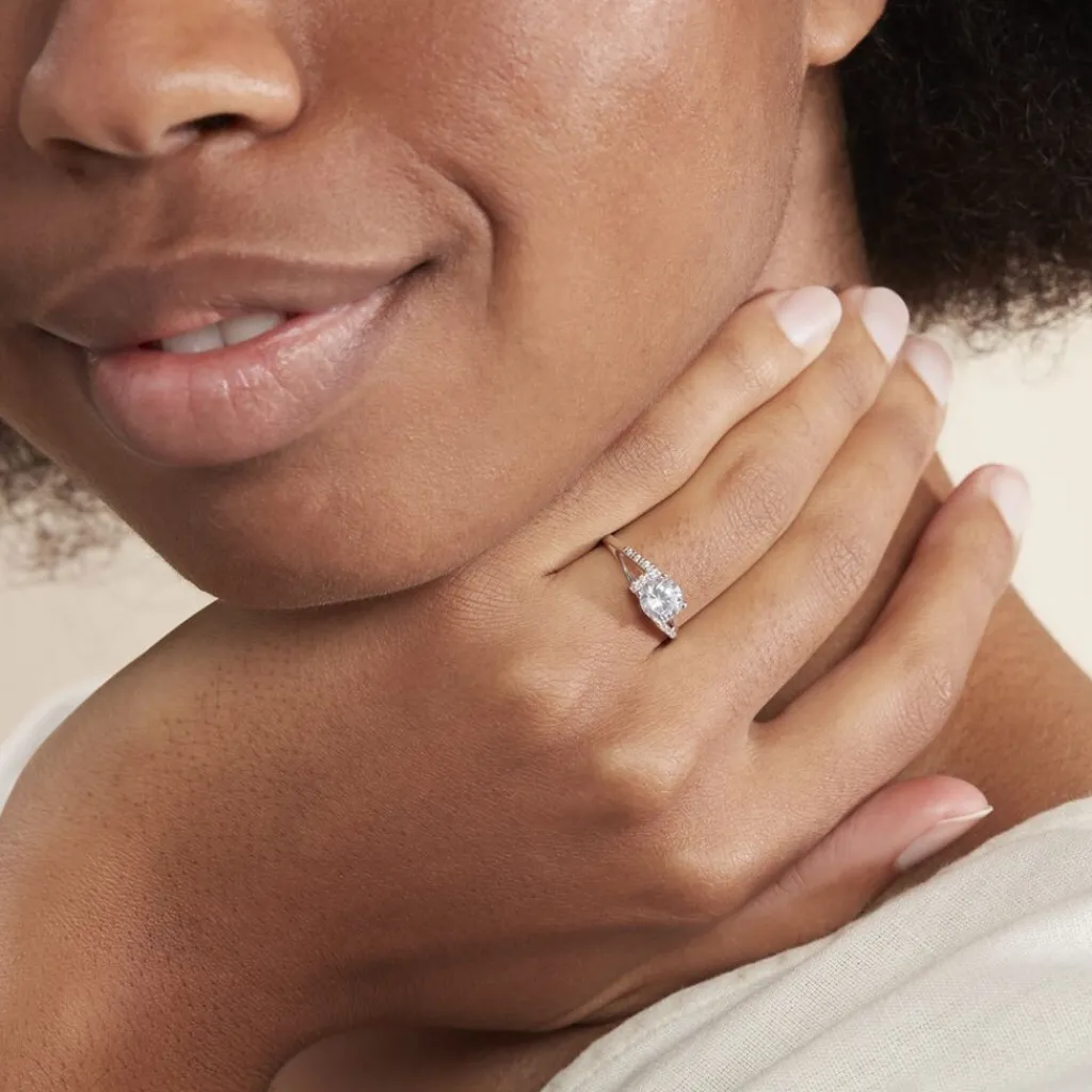 Histoire d'Or Bague Conception Argent Blanc Oxyde De Zirconium