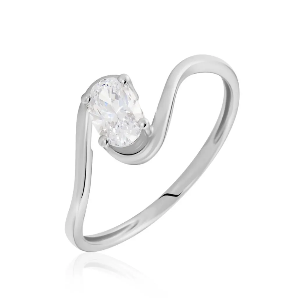 Histoire d'Or Bague Coronille Or Blanc Oxyde Clearance
