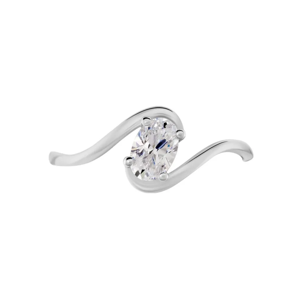 Histoire d'Or Bague Coronille Or Blanc Oxyde Clearance