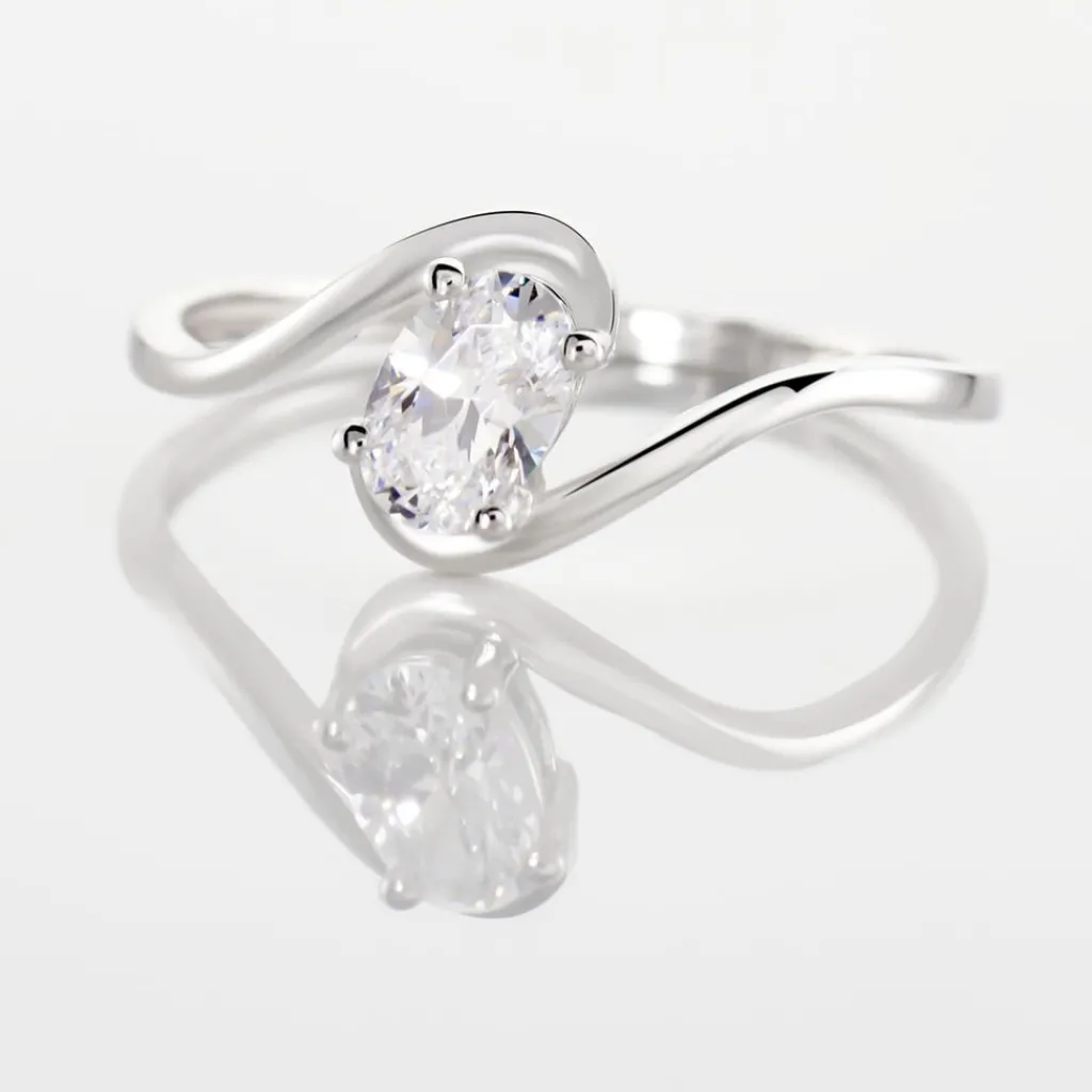 Histoire d'Or Bague Coronille Or Blanc Oxyde Clearance