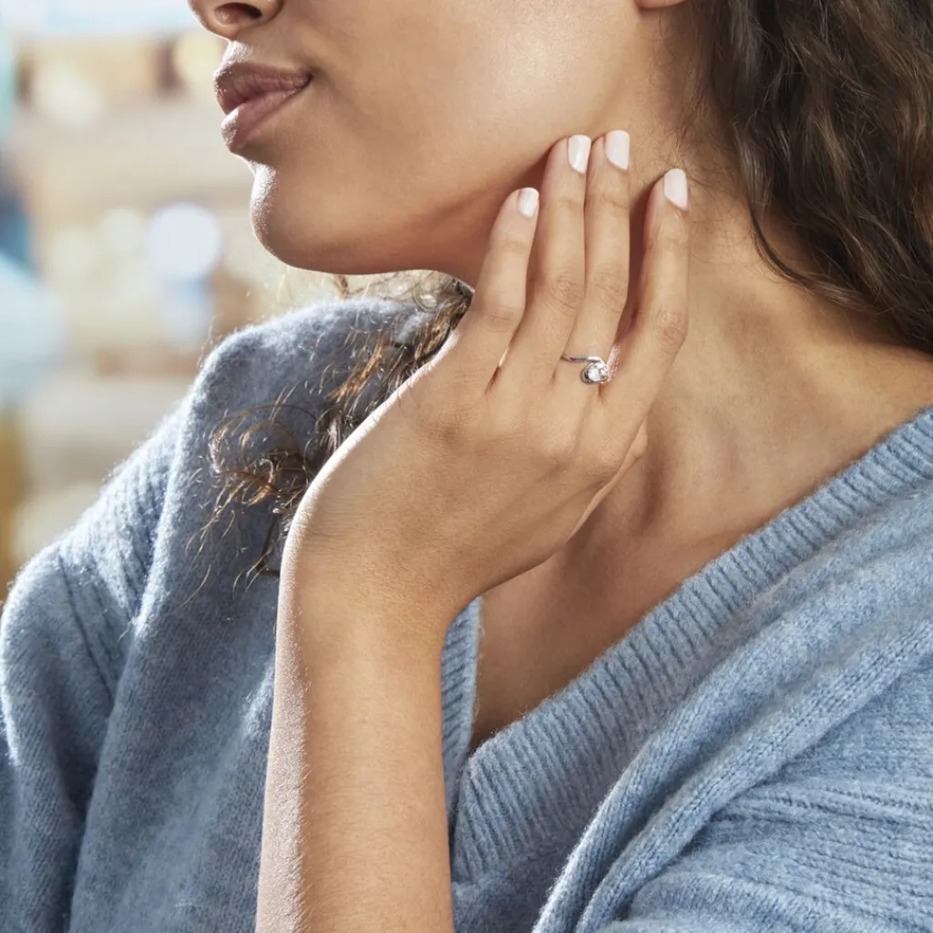 Histoire d'Or Bague Coronille Or Blanc Oxyde Clearance