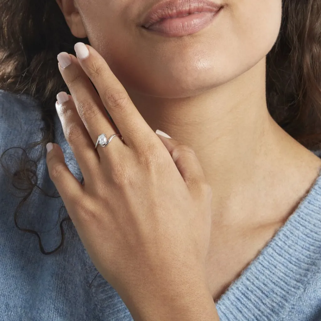 Histoire d'Or Bague Coronille Or Blanc Oxyde Clearance