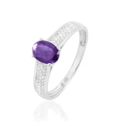 Histoire d'Or Bague Crista Or Blanc Amethyste Et Diamant Clearance