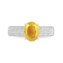 Histoire d'Or Bague Crista Or Blanc Citrine Et Diamant Outlet