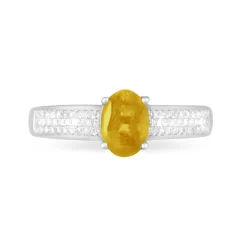 Histoire d'Or Bague Crista Or Blanc Citrine Et Diamant Hot