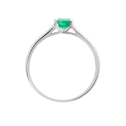 Histoire d'Or Bague Crista Or Blanc Emeraude Et Diamant New