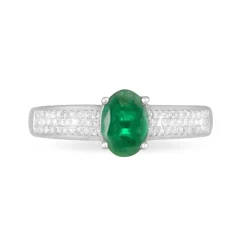 Histoire d'Or Bague Crista Et Diamant or blanc emeraude Best