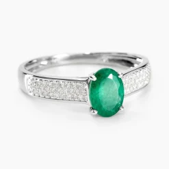 Histoire d'Or Bague Crista Et Diamant or blanc emeraude Best