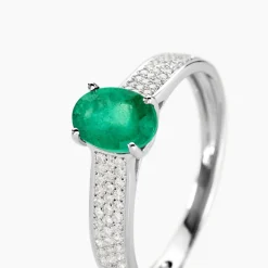 Histoire d'Or Bague Crista Et Diamant or blanc emeraude Best