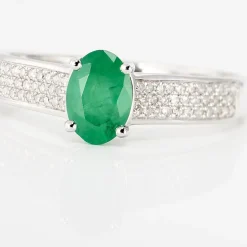 Histoire d'Or Bague Crista Et Diamant or blanc emeraude Best