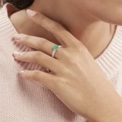 Histoire d'Or Bague Crista Et Diamant or blanc emeraude Best