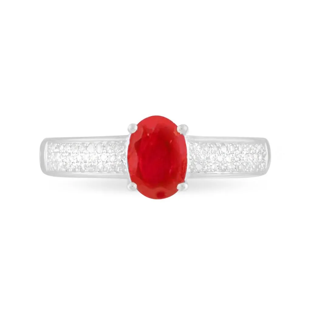 Histoire d'Or Bague Crista Et Diamant or blanc rubis New
