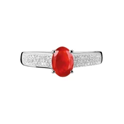 Histoire d'Or Bague Crista Or Blanc Rubis Et Diamant