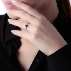 Histoire d'Or Bague Crista Or Blanc Saphir Et Diamant Sale