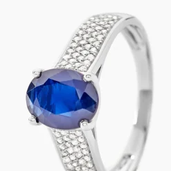 Histoire d'Or Bague Crista Et Diamant or blanc saphir