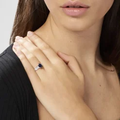 Histoire d'Or Bague Crista Et Diamant or blanc saphir