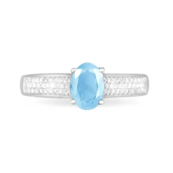 Histoire d'Or Bague Crista Or Blanc Topaze Et Diamant Best