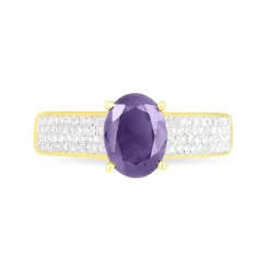 Histoire d'Or Bague Crista Or Jaune Amethyste Et Diamant or jaune amethyste violette Discount