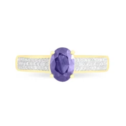 Histoire d'Or Bague Crista Or Jaune Amethyste Et Diamant or jaune amethyste violette Clearance