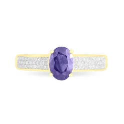 Histoire d'Or Bague Crista Or Jaune Amethyste Et Diamant or jaune amethyste violette Online