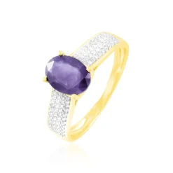 Histoire d'Or Bague Crista Or Jaune Amethyste Et Diamant or jaune amethyste violette