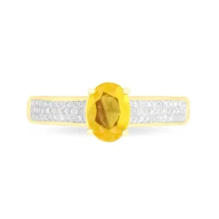 Histoire d'Or Bague Crista Or Jaune Citrine Et Diamant or jaune citrine jaune New