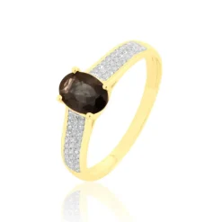Histoire d'Or Bague Crista Or Jaune Quartz Et Diamant or jaune quartz marron Clearance