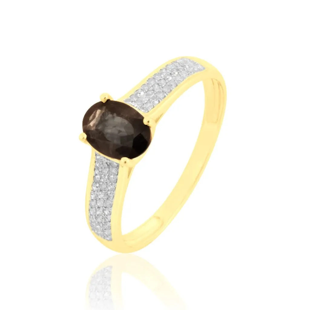 Histoire d'Or Bague Crista Or Jaune Quartz Et Diamant or jaune quartz marron Clearance