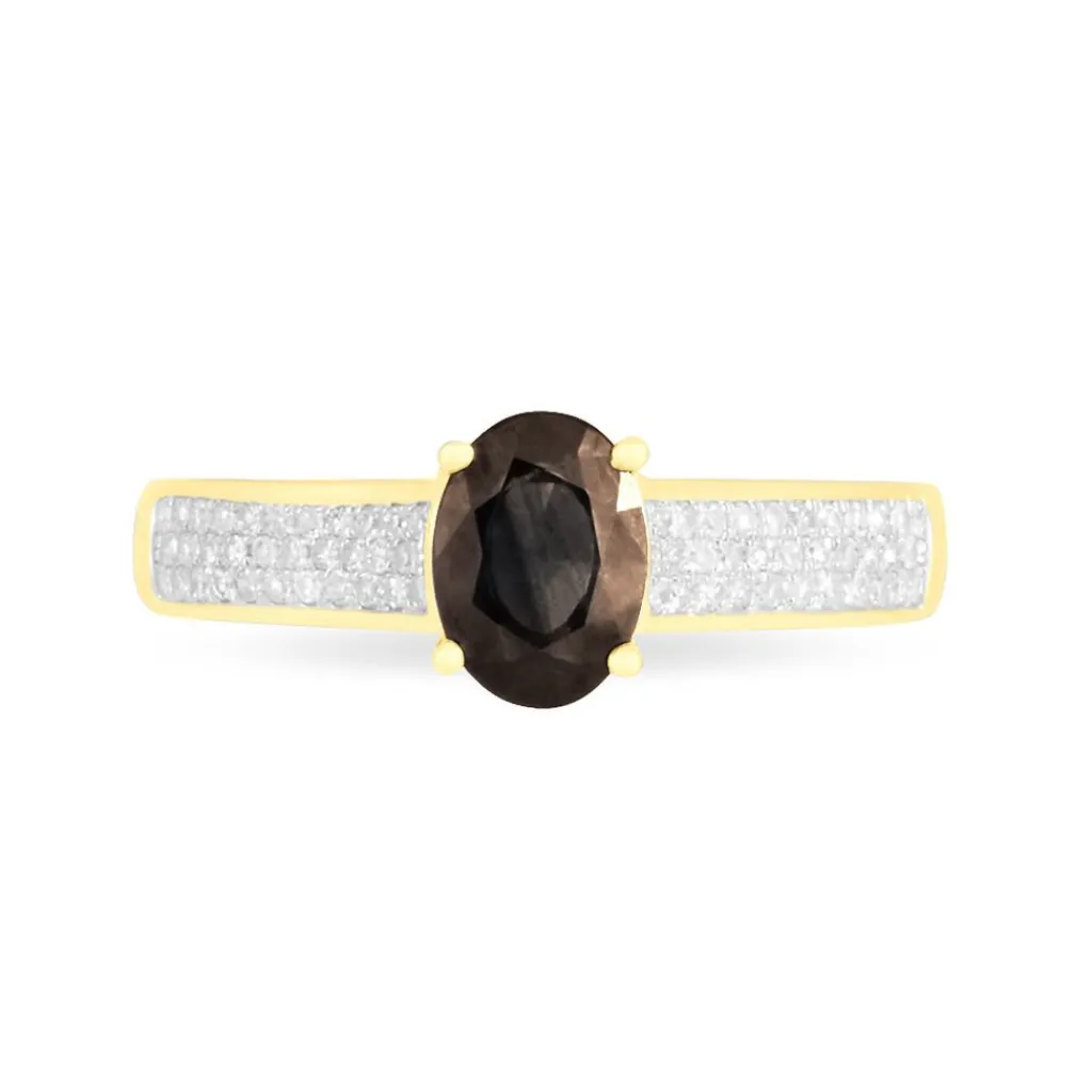Histoire d'Or Bague Crista Or Jaune Quartz Et Diamant or jaune quartz marron Clearance
