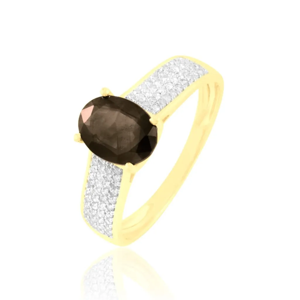 Histoire d'Or Bague Crista Or Jaune Quartz Et Diamant or jaune quartz marron Outlet