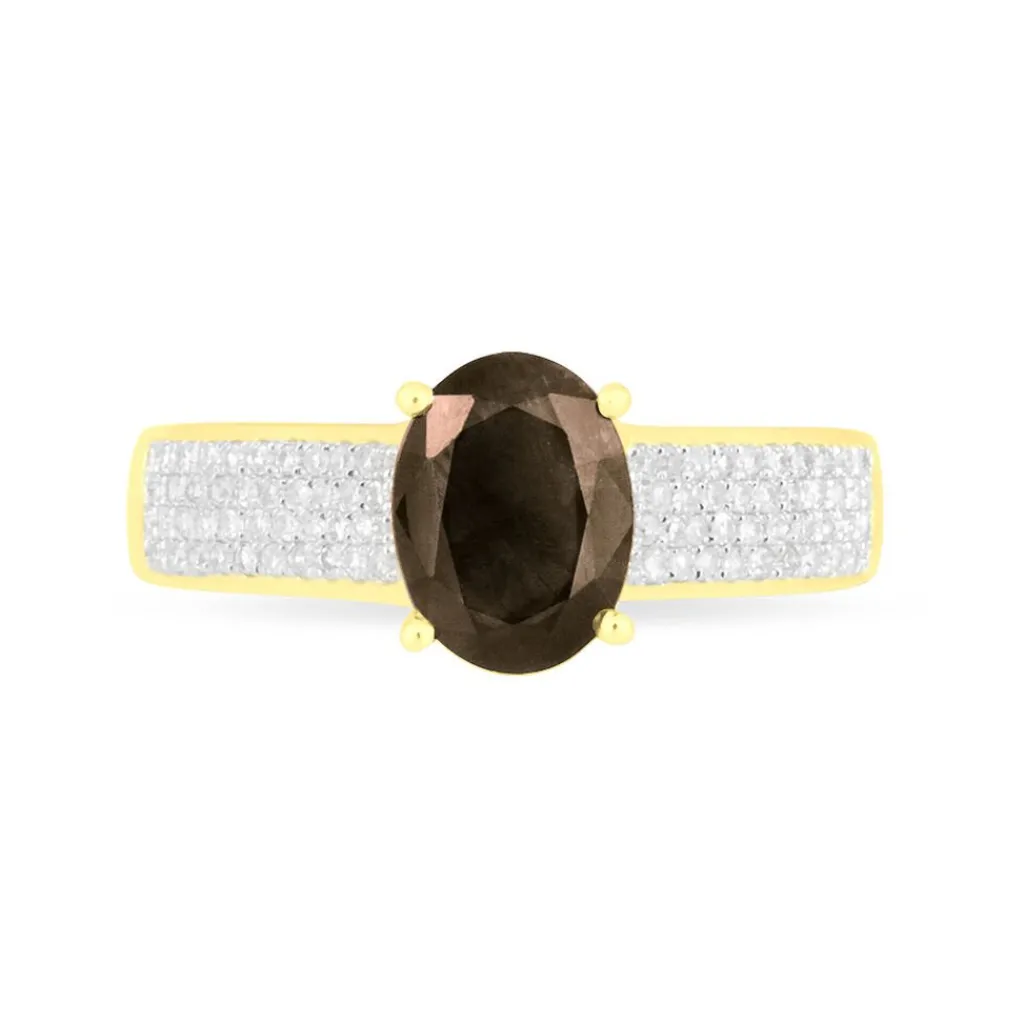 Histoire d'Or Bague Crista Or Jaune Quartz Et Diamant or jaune quartz marron Outlet